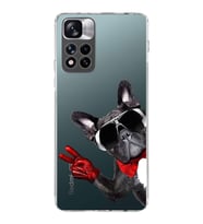 PrintiFy Xiaomi Redmi Note 11 Pro Plus ile Uyumlu 1mm Slim Fit Köpek 2 050e Baskılı Şeffaf  Kılıf