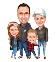 Ateş Anıt Aile Karikatür biblo-07