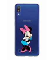Samsung Galaxy M10 Kapak Minnie Mouse Tasarımlı Şeffaf Silikon Kılıf