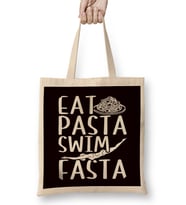 Eat Pasta Swim Fasta Swimmer Swimming Indoor Pool Athlete Bez Çanta Uzun Saplı