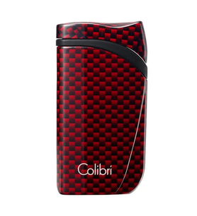 Colibri Falcon Tek Torch Pürmüz Karbon Desenli Kırmızı Puro Çakmağı