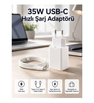 Mey İthalat® 35W USB-C Hızlı Şarj Adaptörü Type-C to C Kablo Seti