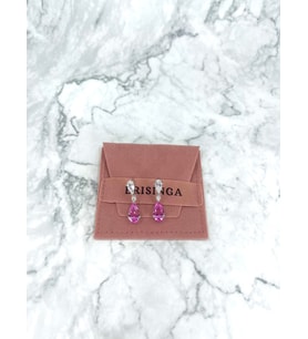 Kibar Pembe Damlalı İthal Gümüş Küpe