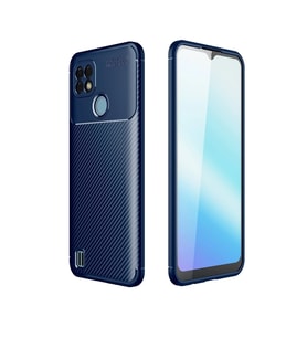 Realme C21 Kılıf Auto Focus Karbon Kapak - Lacivert