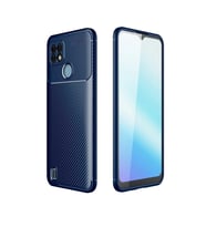 Realme C21 Kılıf Auto Focus Karbon Kapak - Lacivert