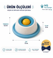 Kedi Köpek Yalama ve Aktivite Kabı – Yaş Mama ve Sıvı Ödül İçin Yavaş Tüketim Mama Kabı / Papyon Hediyeli