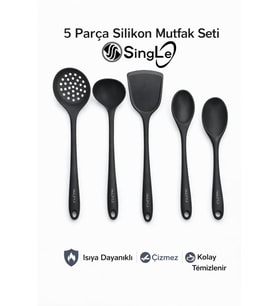 5 Parça Isıya Dayanıklı Paslanmaz Spatula ve Kepçe Seti
