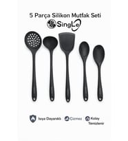 5 Parça Isıya Dayanıklı Paslanmaz Spatula ve Kepçe Seti