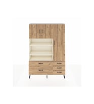 Arges Gardrop 9 Raflı 5 Çekmeceli 3 Kapaklı 132x30x195 Aytaşı-Çam