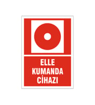 Elle kumanda cihazı, isg uyarı levhası