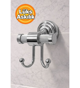 Gümüş İkili Vidalı Duvar Tipi Banyo Havlu Askısı Paslanmaz