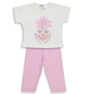 Civil Baby Ananas Baskılı 6-18 Ay Takım - Ekru