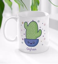 BK Gift Kişiye Özel İsimli Kaktüs Tasarımlı Beyaz Kupa Bardak-4