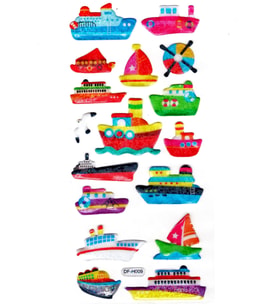 Işıltılı Sticker Kabartmalı Stiker Defter Planlayıcı Etiket (Dfh009)-18x9cm- Gemi