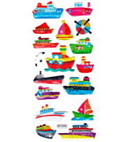 Işıltılı Sticker Kabartmalı Stiker Defter Planlayıcı Etiket (Dfh009)-18x9cm- Gemi
