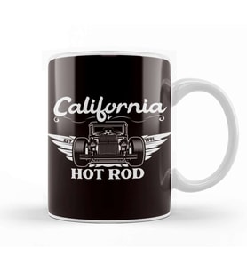 American California Classic Old Hot Rod Muscle Cars Garage Kupa Bardak Porselen