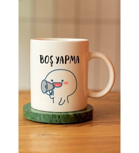 Boş Yapma Baskılı Seramik Çay Kahve Kupası
