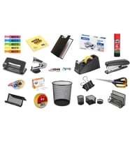 20 PARÇA MASA ÜSTÜ OFİS SETİ ÇÖP KOVASI, SEKRETERLİK, MAKAS, BANT MAKİNESİ, DELGEÇ, ZIMBA MAKİNESİ