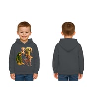 Unisex Brainrot Baskılı Çocuk Swaetshirt Kapüşonlu 3 İplik Şardonlu (Füme)