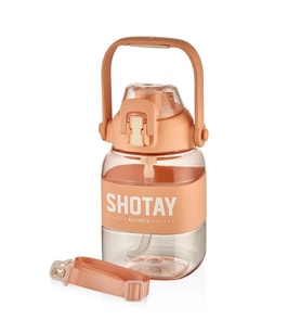 Shotay Ribbon Grib Su Matarası Tritan Somon 1000Ml