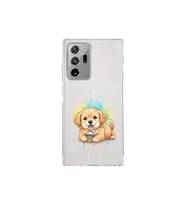 Samsung Galaxy Note 20 Ultra ile Uyumlu Splash Köpek Tasarımlı Şeffaf Silikon Kılıf