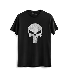 Punisher Resimli Dijital Baskılı Çocuk Siyah Tshirt