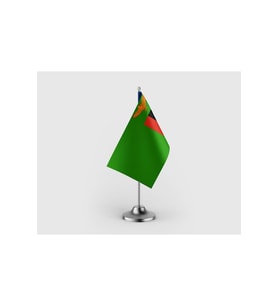 Zambiya Cumhuriyeti Tekli Saten Masa Bayrağı Seti
