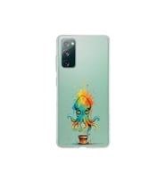Samsung Galaxy S20 FE ile uyumlu Splash ahtapot tasarımlı şeffaf silikon kılıf