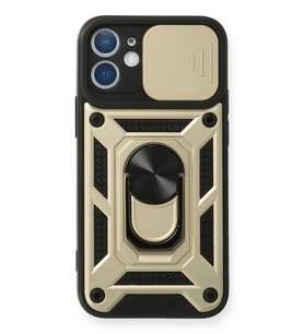 Newface Apple iPhone 11 Kılıf Pars Lens Yüzüklü Silikon - Gold