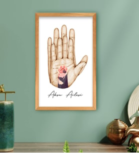 BK Gift Kişiye Özel İsimli Renkli Aile ve Pati Tasarımlı Ahşap Çerçeveli Tablo-1 40x25cm, Ev Dekorasyonu, Arkadaşa Hediye