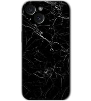 İphone 15 Plus Kılıf HD Desen Baskılı Kılıf - Siyah Mermer