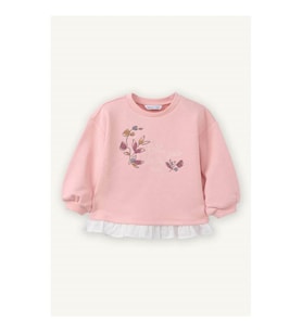 Defacto Fırfır Detaylı Pembe Kız Bebek Sweatshirt G8046A5/PN636