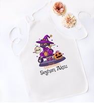 BK Gift Kişiye Özel Happy Halloween Tasarımlı Beyaz Mutfak Önlüğü-10