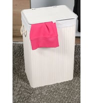 Handy Mate Bambu Çamaşır Sepeti-Beyaz 40x60x31 cm (GxYxD)