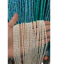 İnci Doğal Taş-Beyaz Arpa Amorf Kesim 3-4mm Dizi AB