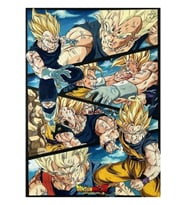 Goku Vs Vegeta Dragon Ball Z Tablo Ahşap Poster Dekoratif