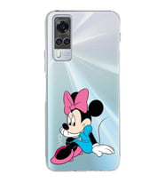 Vivo Y51 Uyumlu Kamera Korumalı Kapak Minnie Mouse Tasarımlı Şeffaf Silikon Kılıf