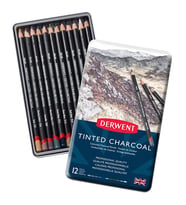 Derwent Tinted Charcoal Sulandırılabilen Renkli Füzen Kalem 12li Set