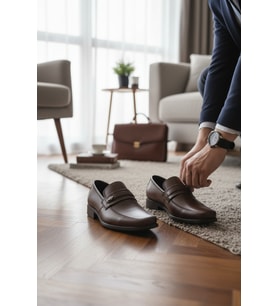 noch Erkek Hakiki Deri Bant Detaylı Klasik Ofis Ayakkabısı Loafer