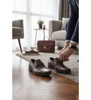 noch Erkek Hakiki Deri Bant Detaylı Klasik Ofis Ayakkabısı Loafer