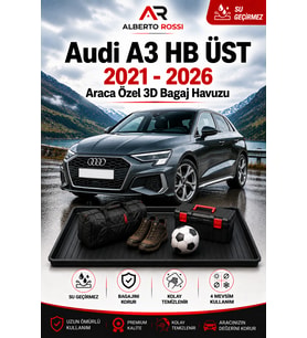 Audi A3 HB ÜST 2021 - 2026 Araca Özel 3D Bagaj Havuzu