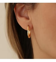 925 Ayar Gümüş Burgu Halka Küpe (Gold)