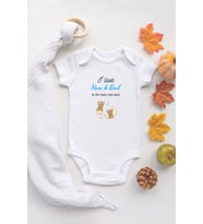 Unisex Ekru Bebek I Love Mom & Dad Baskılı Çıtçıtlı Bebek Body Zıbın Bebek Badi