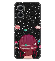 Xiaomi Redmi Note 11E Kılıf Resimli Desenli Baskılı Silikon Space Woman 1311