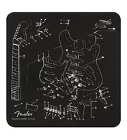 Fender 9106108003 Exploded Strat Mousepad Stratocaster Parçalarını Gösteren Teknik Çizim Tasarımlı Mousepad