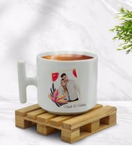 BK Gift Kişiye Özel İsimli Fotoğraflı T Kulplu Beyaz Middle Kupa Bardak-27