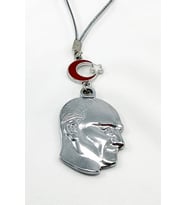 Mustafa Kemal Atatürk Ay Yıldız Araba Dikiz Ayna Süsü / M. K. Atatürk Hediyelik Araba Süsü