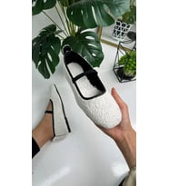 Günlük Kadın Babet Peluş Lastik Detaylı Oval Burunlu Rahat Hafif Ayakkabı 373 (Beyaz)