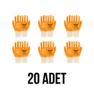 BEYBİ KN2+ Pamuk Nitril Yağ ve Grese Dayanıklı Eldiven - No 10 (20 Adet) (Sarı-Beyaz)