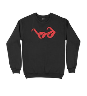 Kırmızı Gitar Gözlük Siyah Sweatshirt
